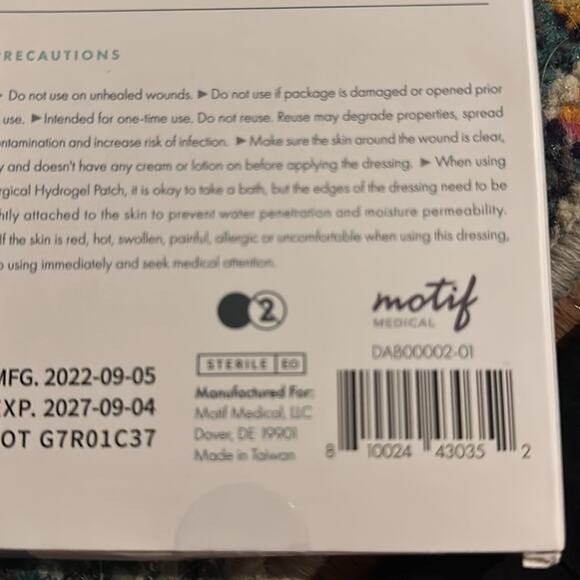 NEW Motif Medical Protect C-Section Dressing System surgical hydrogel patch Heal - Picture 3 of 3